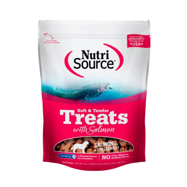 NutriSource Premios Deliciosos para Perros Suaves y Tiernos de Salmón 6 ozAlimentosFarmacia.PET