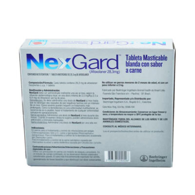 NEXGARD M  Contra pulgas y garrapatas Tableta Masticable Afoxolaner Productos veterinarios Desparasitantes | Envios a toda Guatemala