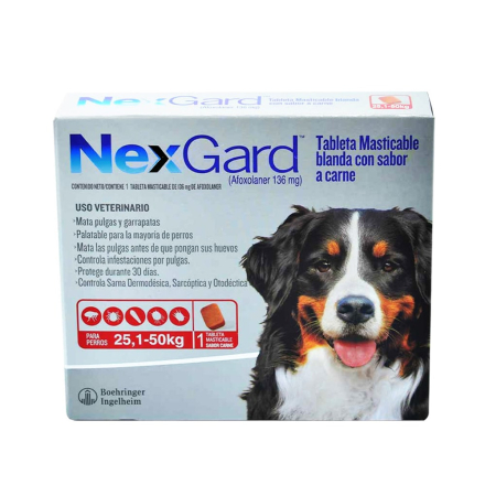 NEXGARD XL  Contra pulgas y garrapatas Tableta Masticable Afoxolaner Productos veterinarios Desparasitantes | Envios a toda Guatemala