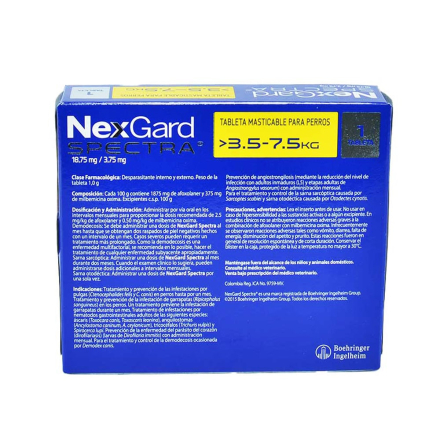 NEXGARD SPECTRA S  Contra pulgas y garrapatas Tableta Masticable Afoxolaner Productos veterinarios Desparasitantes | Envios a toda Guatemala
