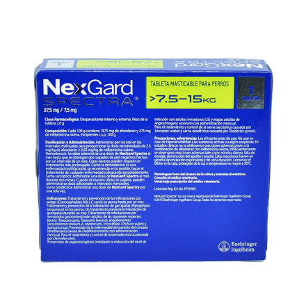 NEXGARD SPECTRA L  Contra pulgas y garrapatas Tableta Masticable Afoxolaner Productos veterinarios Desparasitantes | Envios a toda Guatemala