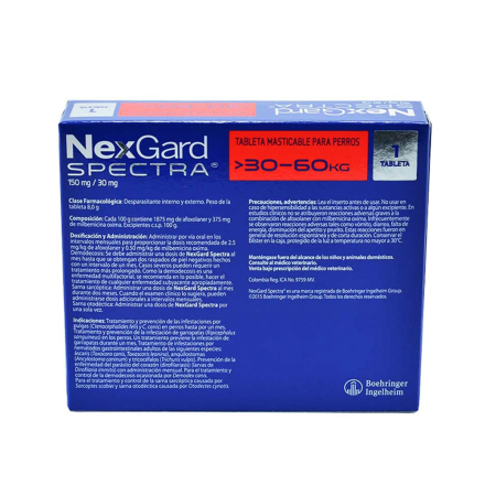 NEXGARD SPECTRA XL   Contra pulgas y garrapatas Tableta Masticable Afoxolaner Productos veterinarios Desparasitantes | Envios a toda Guatemala