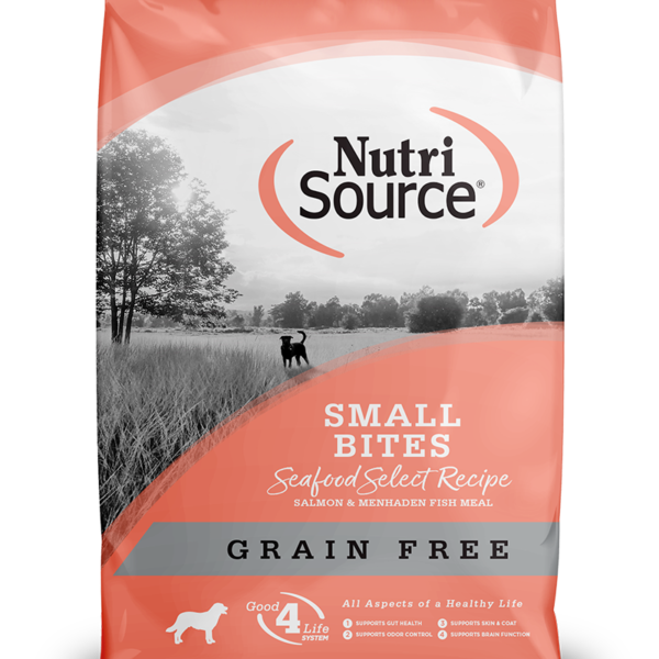 Nutrisource Small Bites Seafood Selects Grain Free 4lb | Concentrado Sin Granos con Mariscos para Perros AdultosAlimentos para perroFarmacia.PET