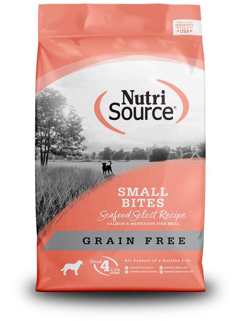 Nutrisource Small Bites Seafood Selects Grain Free 4lb | Concentrado Sin Granos con Mariscos para Perros AdultosAlimentos para perroFarmacia.PET