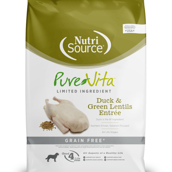Nutrisource Pure Vita Pato y Lentejas Verdes 4lb | Concentrado Sin Granos para Perros AdultosAlimentos para perroFarmacia.PET