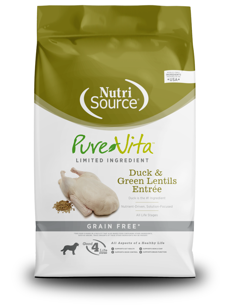 Nutrisource Pure Vita Pato y Lentejas Verdes 4lb | Concentrado Sin Granos para Perros AdultosAlimentos para perroFarmacia.PET