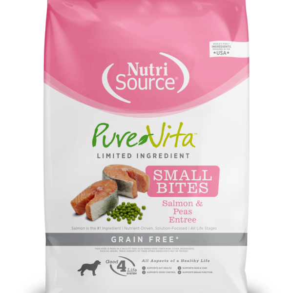 Nutrisource Pure Vita Small Bites Salmon y Guisantes 12lb | Alimento Sin Granos para Perros Adultos de Razas PequeñasAlimentos para perroFarmacia.PET