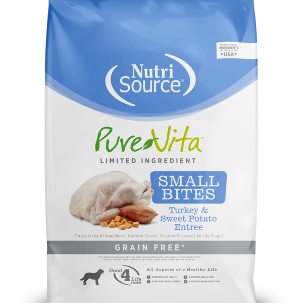 Nutrisource Pure Vita Small Bites Pavo y Camote 4lb | Alimento Natural Sin Granos para Perros AdultosAlimentos para perroFarmacia.PET