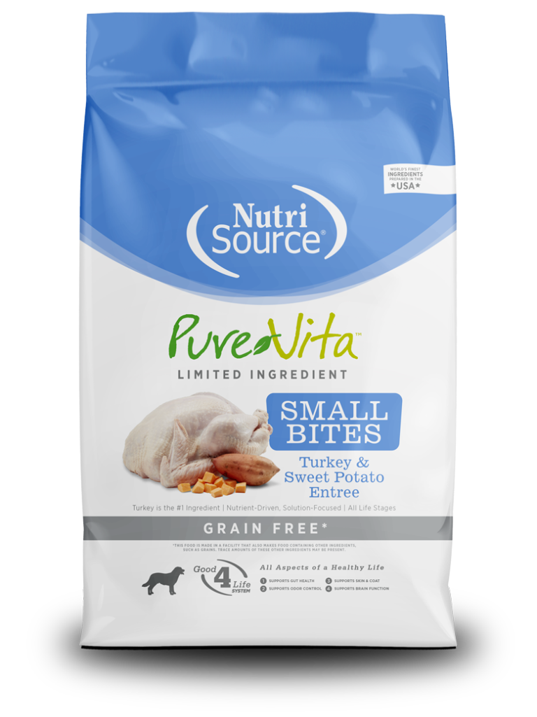 Nutrisource Pure Vita Small Bites Pavo y Camote 4lb | Alimento Natural Sin Granos para Perros AdultosAlimentos para perroFarmacia.PET