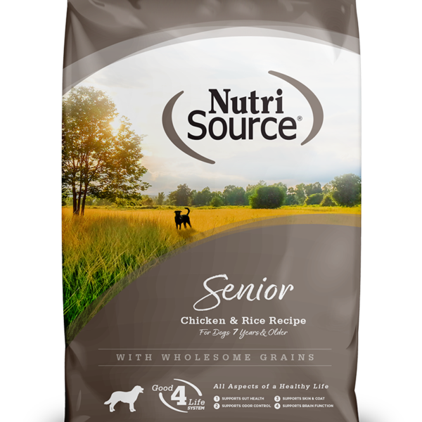 Nutrisource Senior Pollo y Arroz 4lb | Alimento Concentrado Súper Premium para Perros Adultos Mayores con Óptima DigestiónAlimentosFarmacia.PET