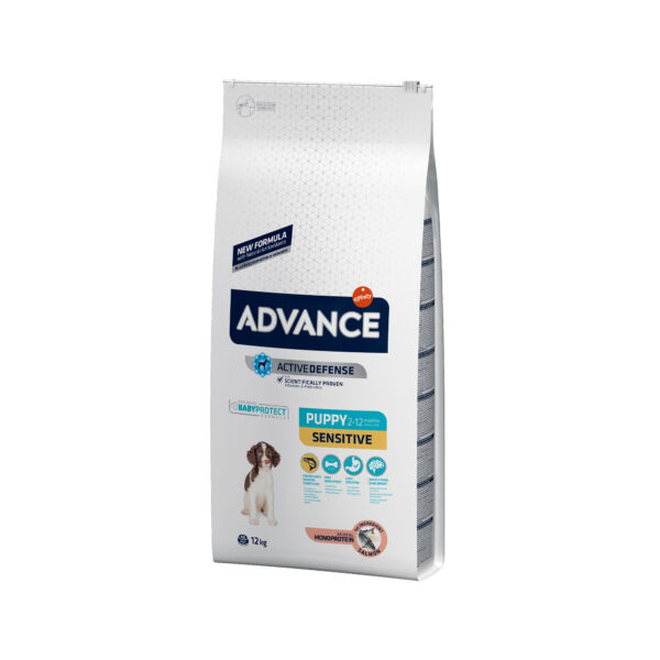 ADVANCE DOG PUPPY SENSITIVE SALMON 12 KG Alimento Seco Premium para Cachorros con Piel SensibleFarmacia.PET