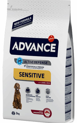 ADVANCE DOG SENSITIVE LAMB y RICE 3 KG - Concentrado Premium para Perros Sensibles | Venta OnlineFarmacia.PET