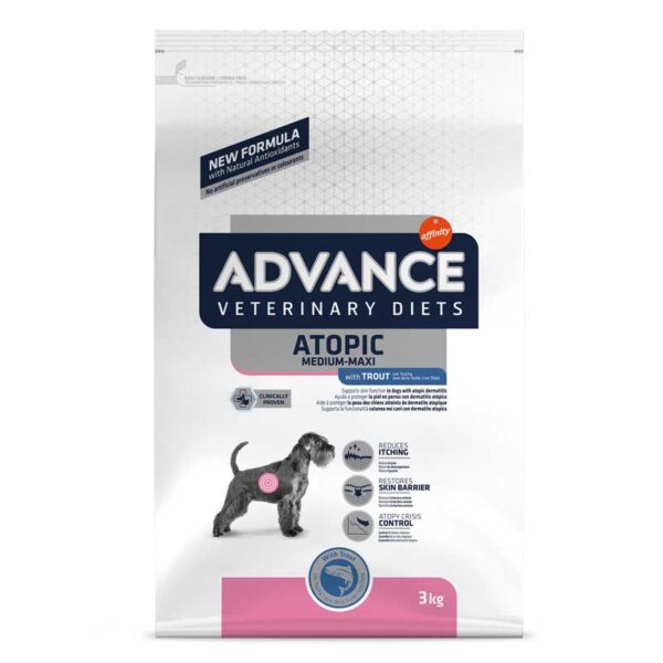 ADVANCE VETERINARY DIETS DOG ATOPIC MEDIUM MAXI 3 KG | Pienso especializado para perros con dermatitis atópicaFarmacia.PET