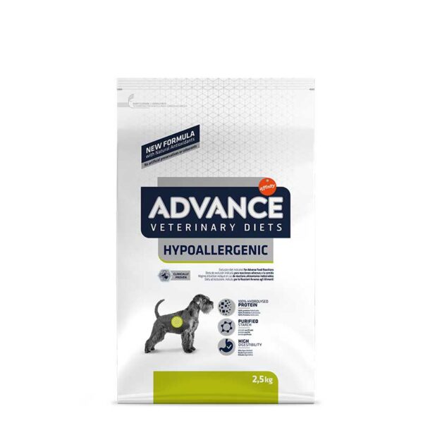 ADVANCE VETERINARY DIETS DOG HYPOALLERGENIC 2.5 KG: Alimento para Perros con Alergias o Piel SensibleFarmacia.PET