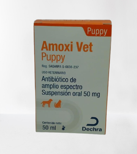 Amoxivet puppy 50mg medicamento veterinario Productos veterinarios Dechra | Envios a toda Guatemala