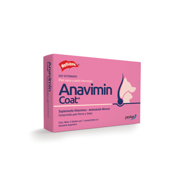ANAVIMIN COAT 21 Comprimidos | Suplemento para piel y pelaje en mascotas Productos veterinarios Holliday | Envios a toda Guatemala