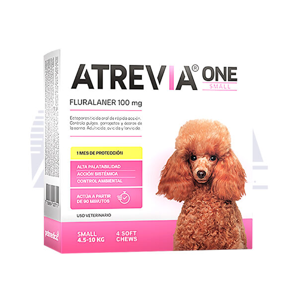 ATREVIA ONE MEDIUM - CAJA 4 TABLETA / 10 a 20 kg Fluralaner Tableta desparasitante Productos veterinarios Antipulgas | Envios a toda Guatemala