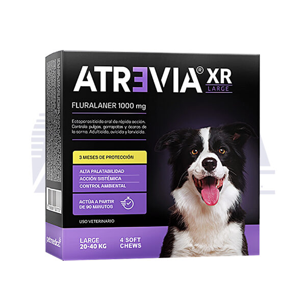 ATREVIA XR LARGE - CAJA 4 TABLETA /20 a 40 kg Fluralaner Tableta desparasitante Productos veterinarios Antipulgas | Envios a toda Guatemala