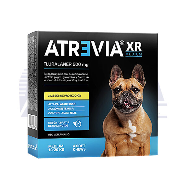 ATREVIA XR MEDIUM - CAJA 4 TABLETA / 10 a 20 kg Fluralaner Tableta desparasitante Productos veterinarios Antipulgas | Envios a toda Guatemala