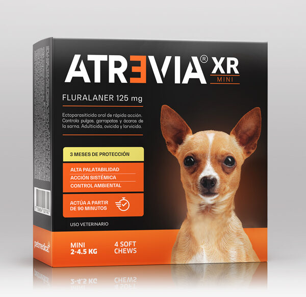 ATREVIA XR SMALL - 1 TABLETA / 4.5 a 10 kg Fluralaner Tableta desparasitante Productos veterinarios Antipulgas | Envios a toda Guatemala