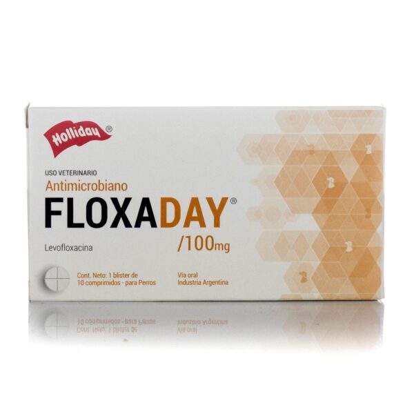 Floxaday 100 mg – Levofloxacina – Antibiótico de amplio espectro en perros – Holliday – Caja con 10 comprimidos Productos veterinarios Holliday | Envios a toda Guatemala