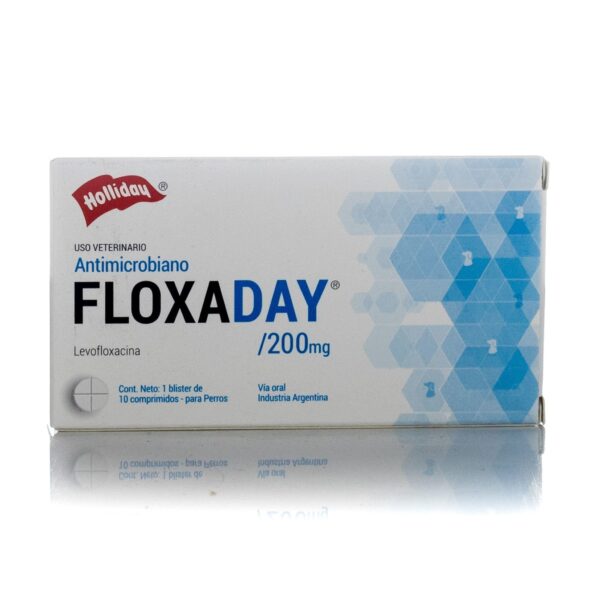 Floxaday 200 mg – Levofloxacina – Antibiótico de amplio espectro en perros – Holliday – Caja con 10 comprimidos Productos veterinarios Holliday | Envios a toda Guatemala