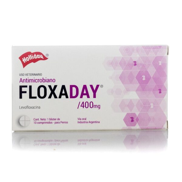 Floxaday 400 mg – Levofloxacina – Antibiótico de amplio espectro en perros – Holliday – Caja con 10 comprimidos Productos veterinarios Holliday | Envios a toda Guatemala