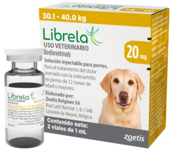 Librela 20 mg – Bedinvetmab – Inyección para el dolor articular en perros – Zoetis – Caja con 2 vialesLibrelaFarmacia.PET