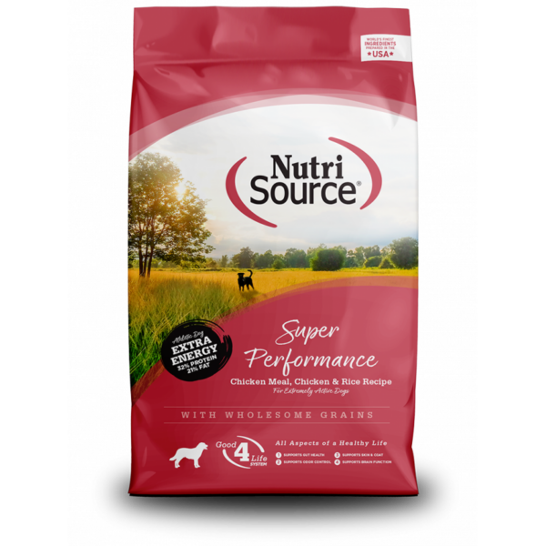 Nutrisource Super Performance Pollo y Arroz 40lb | Alimento Super Premium de Alta Energía para Perros ActivosAlimentosFarmacia.PET