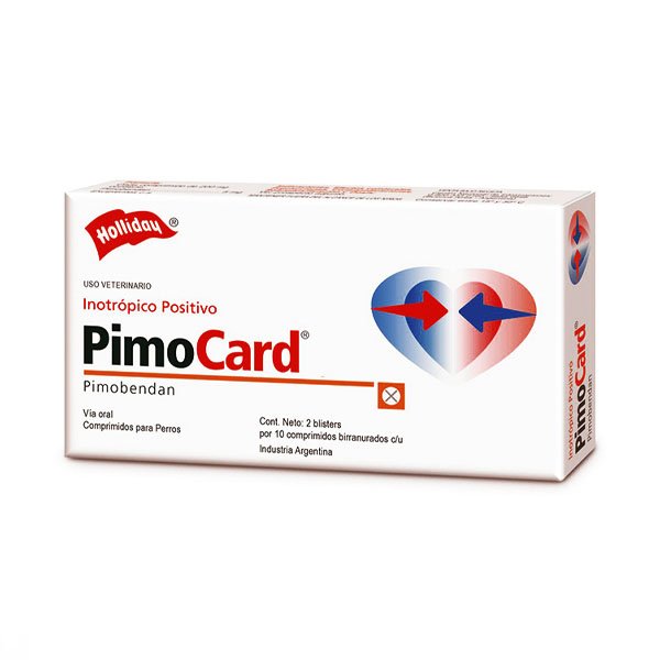 Pimocard 5 mg – Pimobendan – Inotrópico positivo y vasodilatador periférico en perros – Holliday – Caja con 20 comprimidos Productos veterinarios Holliday | Envios a toda Guatemala
