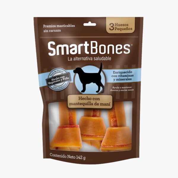 SmartBones Huesos Masticables para Perros Pequeños Sabor Mantequilla de Maní - Pack 3 Unidades Productos veterinarios Alimentos para perro | Envios a toda Guatemala