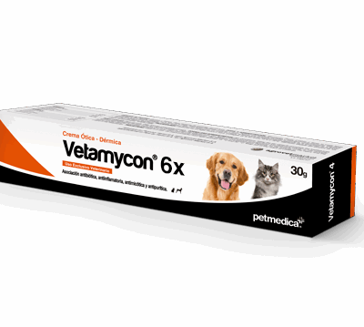 Vetamycon 6X | Tubo de 30 g | Crema Antibiotica y Antif?ngica para Mascotas Productos veterinarios Petmedica | Envios a toda Guatemala