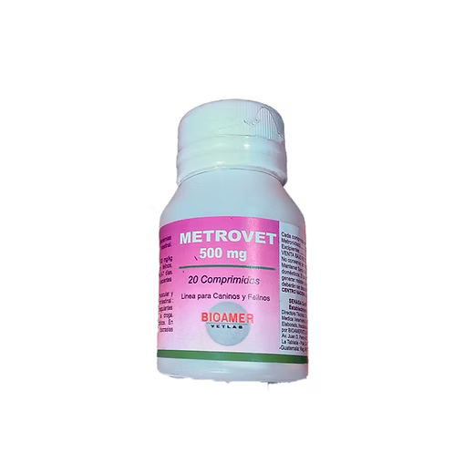 Metrovet 500 mg Metronidazol, Antibiótico de amplio  espectro/antiparasitario. Productos veterinarios Delta Vet Group | Envios a toda Guatemala