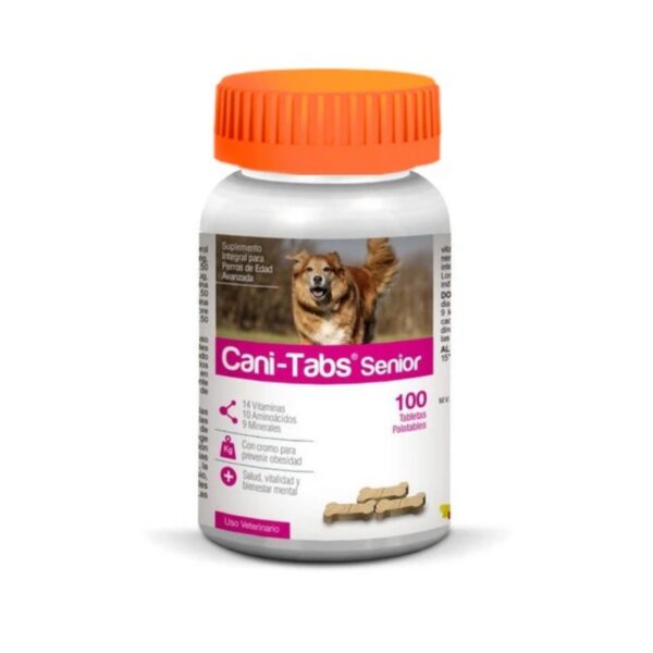 Cani-Tabs Daily Multi Senior | Frasco con 100 Tabletas | Multivitaminico para Perros Senior Productos veterinarios Agrovet Market | Envios a toda Guatemala