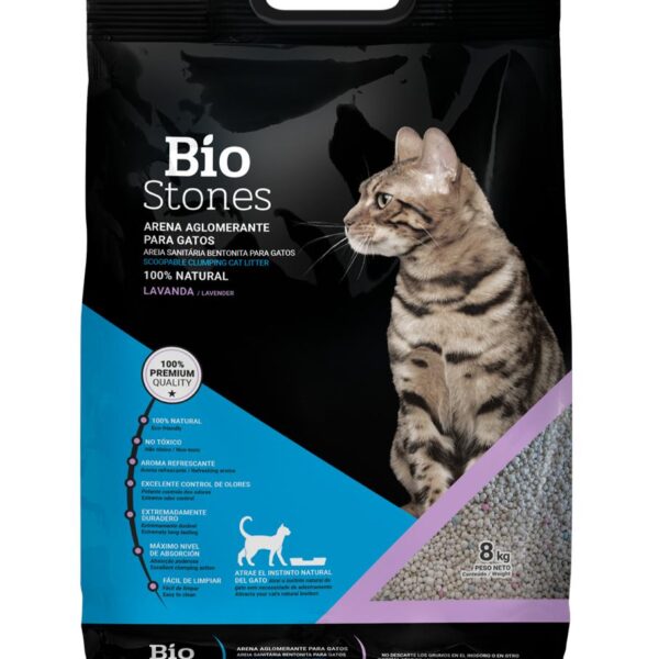 ARENA BIO STONES LAVANDA  Arena para gatos 17.65 libras Productos veterinarios Arena para gatos | Envios a toda Guatemala