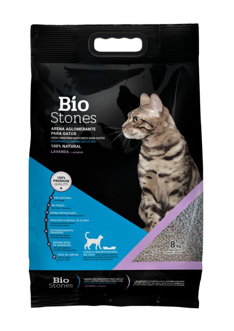 ARENA BIO STONES LAVANDA  Arena para gatos 17.65 libras Productos veterinarios Arena para gatos | Envios a toda Guatemala