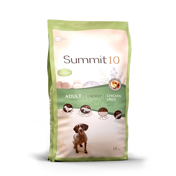 Summit 10 Adult Energy Pollo y Arroz 15kg | Alimento Natural para Perros Adultos con Alta Energia Productos veterinarios Summit 10 | Envios a toda Guatemala
