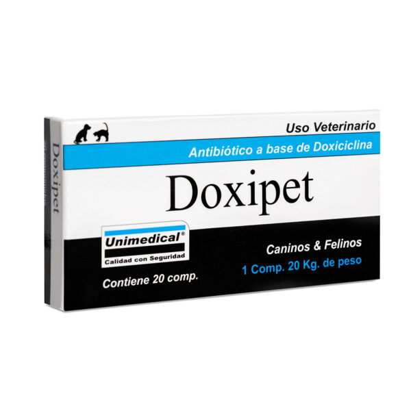Doxipet Doxiclina Caja de 20 comprimidos 100 mg Productos veterinarios Medicamentos Veterinarios | Envios a toda Guatemala