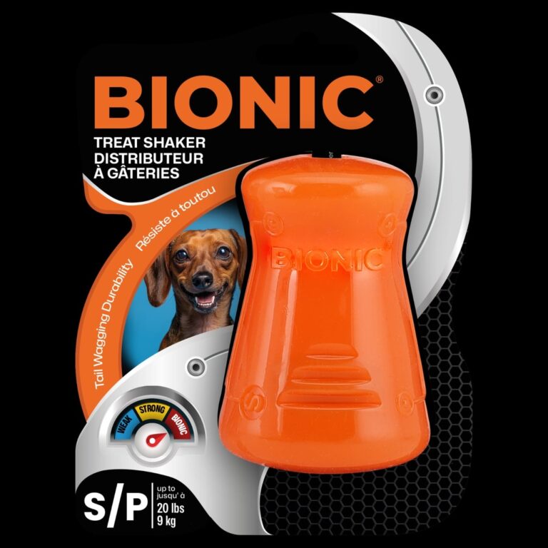BIONIC TREAT SHAKER SMALL n juguete interactivo y resistente  dise?ado para los perros que mastican con fuerza Perros hasta 20 libras Productos veterinarios BIONIC | Envios a toda Guatemala