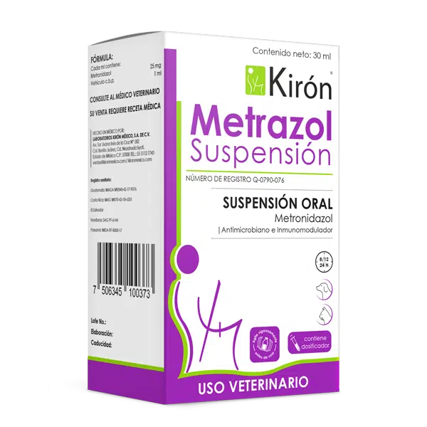 Metrazol Suspension Frasco 30 ml   Metronidazol oral para perros y gatos Productos veterinarios Kiron | Envios a toda Guatemala