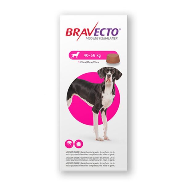 Bravecto 1400 MG  DE 40 KILOS a 56 KILOS para 3 meses Productos veterinarios Intervet MSD | Envios a toda Guatemala