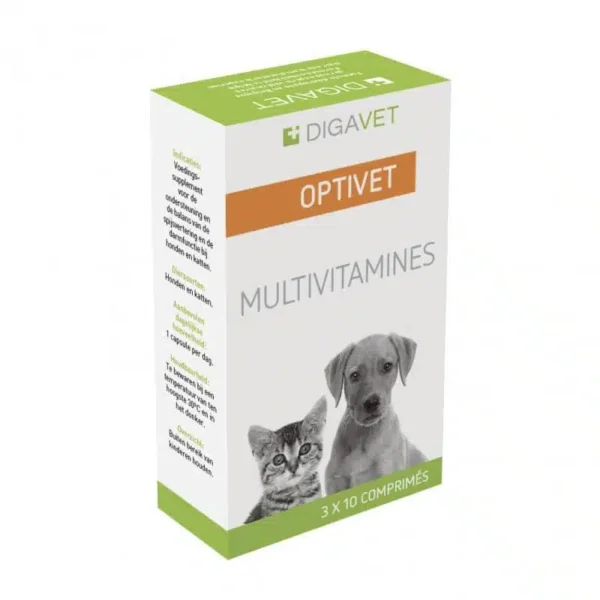 Optivet 30 Tabletas | Vitaminas y Minerales Esenciales para Mascotas Sanas y Activas Productos veterinarios Digavet | Envios a toda Guatemala
