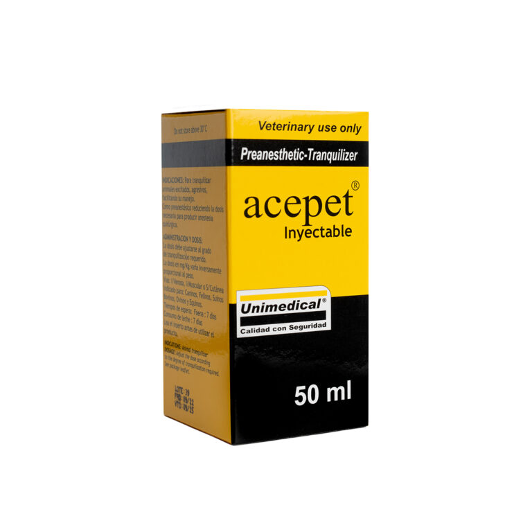 Acepet inyectable  acetilpromazina frasco de 50 ml al 1% Productos veterinarios Unimedical | Envios a toda Guatemala
