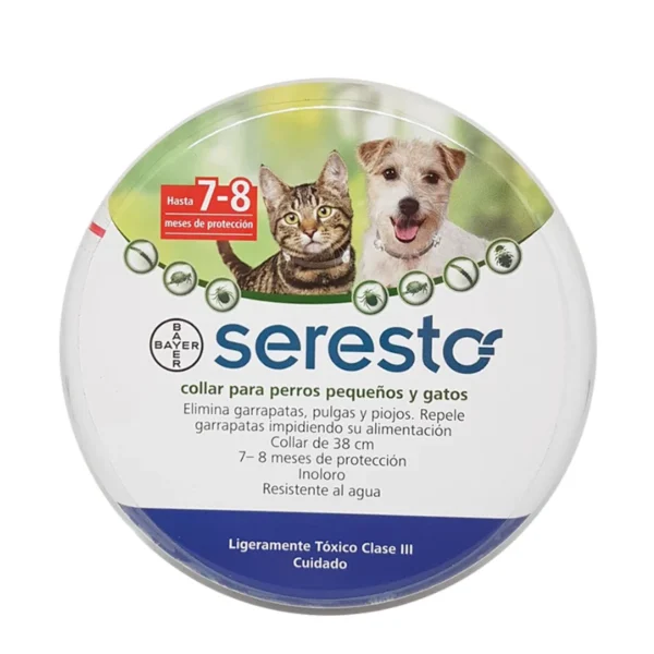 Collar Antiparasitario Seresto 38 cms  para perros Pequeños y gatos Productos veterinarios Bayer | Envios a toda Guatemala