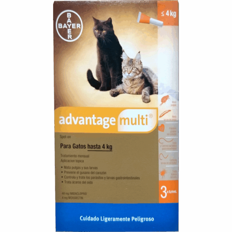 Advantage multi gatos 3 x 0.4 ML  contra pulgas, gusanos del corazon, parasitos intestinales Productos veterinarios Bayer | Envios a toda Guatemala