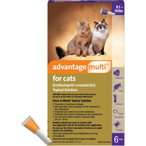 Advantage multi gatos 3 x 0.8 ML  contra pulgas, gusanos del corazon, parasitos intestinales Productos veterinarios Bayer | Envios a toda Guatemala