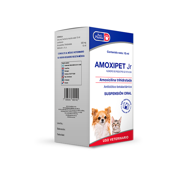 Amoxipet Jr (Amoxicilina) 15 ml Productos veterinarios Pets Pharma | Envios a toda Guatemala