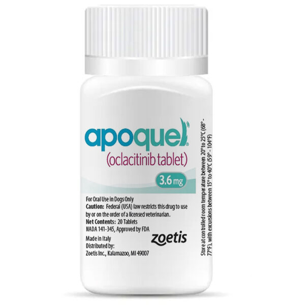 Apoquel 3.6 mg | 20 Tabletas (Zoetis) | Antialergico para Perros Productos veterinarios Zoetis | Envios a toda Guatemala