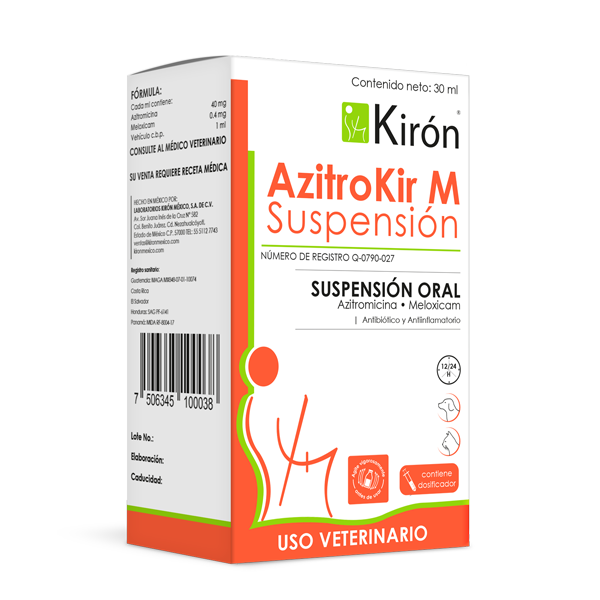 AzitroKir M Suspension Frasco 30 ml   Antibiotico oral para infecciones respiratorias Productos veterinarios Kiron | Envios a toda Guatemala