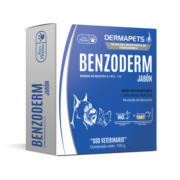 Benzoderm Jabon Piodermas superficiales y profundos Productos veterinarios Pets Pharma | Envios a toda Guatemala